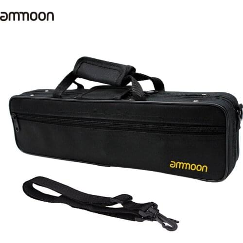 600D Water-resistant Gig Bag Box Oxford Cloth for Western Concert Flute with Adjustable Single Shoulder Strap Pocket Cotton