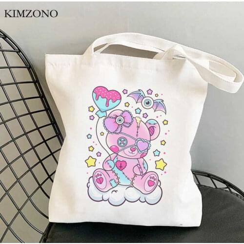 Harajuku Japanese Anime shopping bag canvas handbag reusable eco tote recycle bag bag ecobag net sacola cloth cabas