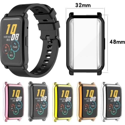 Screen Protection Watch Case For Huawei Honor Watch ES TPU Soft Ultra-Thin Clear Protector Cover Shell Plating Color Watchcase