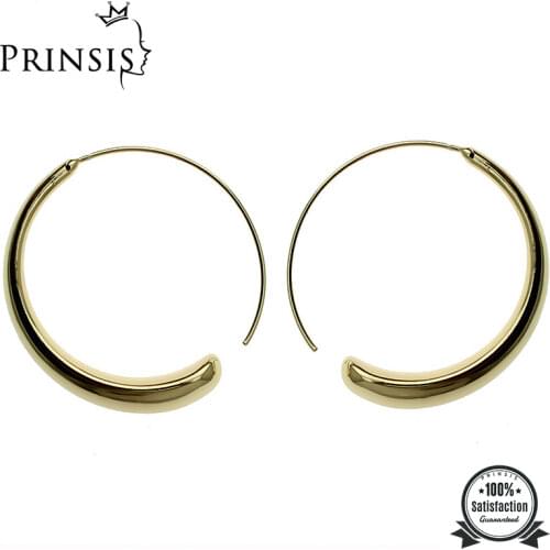 2019 New Women Fashion Shiny Gold / Tone 3.5cmX3.5cm Hoop Earring Girls Lady Free Shipping Wholesale ZZZ