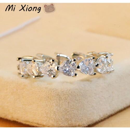 Mi Xiong S925 sterling silver unique design heart-shaped diamond ring high-end craftsmanship shines ladies anniversary jewelry