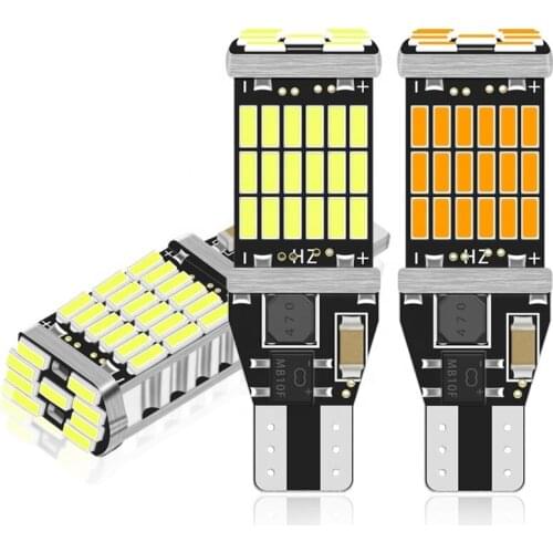 Yiastar 4Pcs T15 W16W LED Reverse Light Bulbs 920 921 912 Canbus 4014 45SMD Highlight LED Backup Parking Light Lamp Bulbs DC12V
