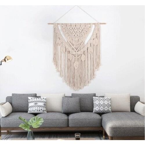 115x100cm Chic Handicrafts Woven Macrame Tapestry Modern Boho Living Room Bedroom Wall Decoration