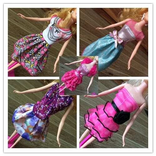 5 Pcs / lot New Beautiful Handmade Party Clothes Fashion Dress for barbie Doll