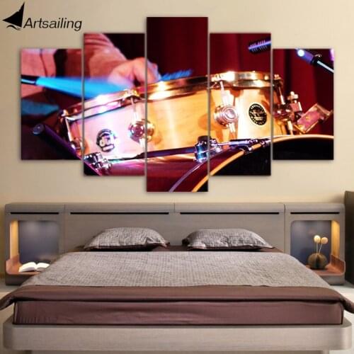 5 Piece Canvas Art Music drums kit HD Printed Wall Art Home Decor Canvas Painting Picture Poster Prints Free Shipping CU-1401A
