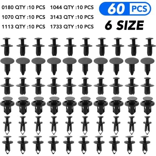 6 Size 60Pcs Auto Fastener Clips for JAC S2 S3 S4 S5 S7 R3