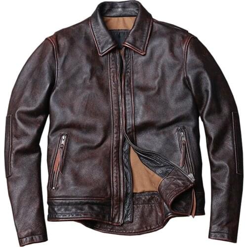Automotive Genuine Leather Jacket Coat For Men Vintage Motorcycle Cowhide Jacket European Tuxedo Dress Suit Coats 5XL Streetwear