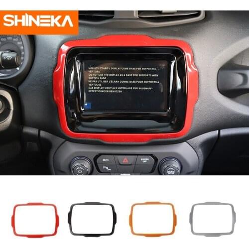 SHINEKA Interior Mouldings For Jeep Renegade 2018+ Car GPS Navigation Decoration Cover Accessories For Jeep Renegade Car Styling