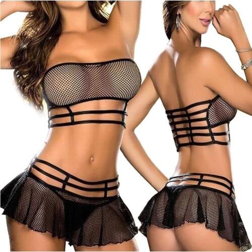 Women Sexy Sissy lingerie Lace Transparent erotic bra set Underwear Nightwear Sexy Pyjamas