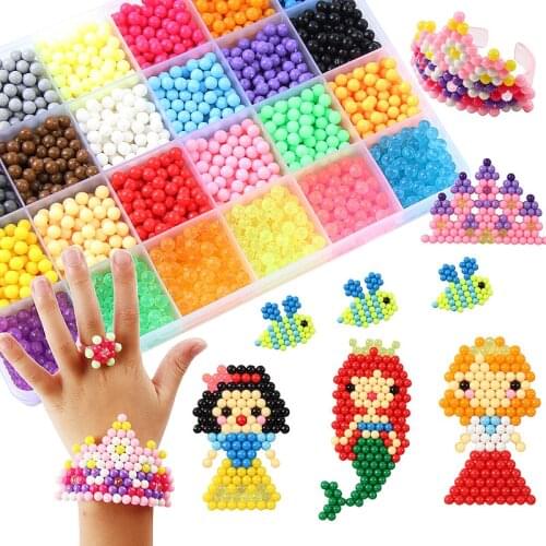 Art Crafts Diy Water Spray Magic Beads kids toys supplement 3D Puzzle Handmade aqua Educational Toys For Children