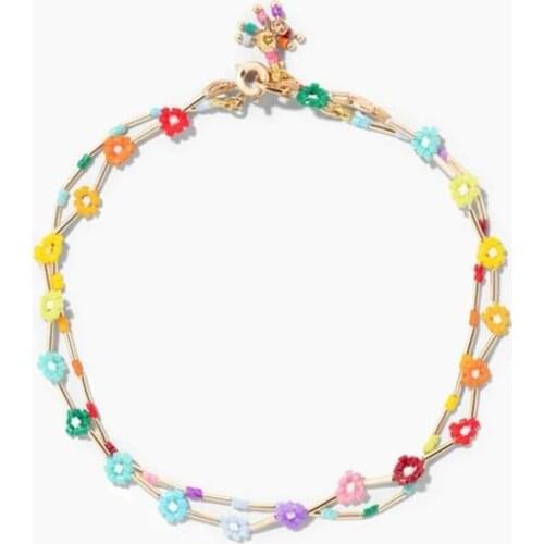 Imported Rice Bead, Copper Tube, Color Bead, Bohemian Style 2-piece suit, Anklet and Street Photo