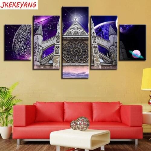 Full Square/Round Drill 5D DIY diamond painting 5pc Islamic Holy Land Pictures mosaic Diamond Embroidery Wall Arts J2122