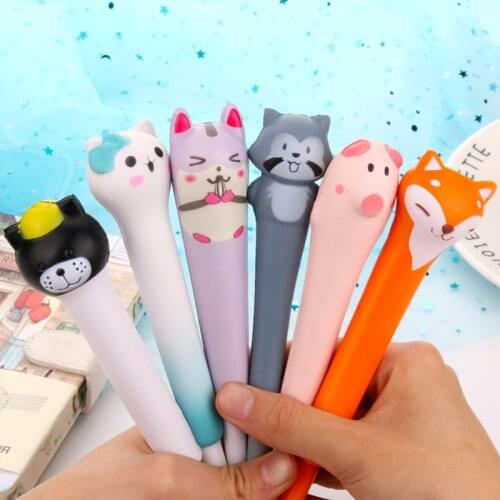 Kawaii Pressure Reducing Squeeze Squishy Soft Gel Pen Ink Marker Pen School Office Writing Supply Stationery Cute Gel Pens