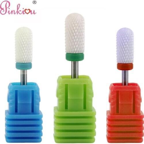 Ceramic nail drills for acrylic nails Bit Tool electric Smooth Top Rotary Nail File 3/32 Apparatu Pedicure Calluses Remover Tool