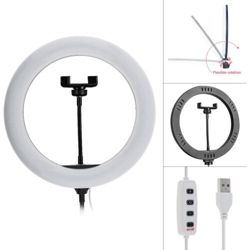 10 Inch 26cm LIve Selfie Ring Light Live Parts Dimmable LED Ring Lamp Fit for Makeup Live Youtube Photo Video Camera Phone
