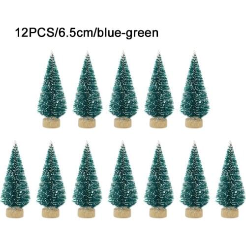 12-Piece Mini Christmas Tree Sisal Silk Cedar Decoration Small Felt Christmas Tree Gold Silver Green White New Year Little Tree