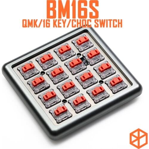 Bm16s 16 keys Custom Mechanical Keyboard PCB plate programmed numpad layouts qmk firmware with rgb switch leds choc switch