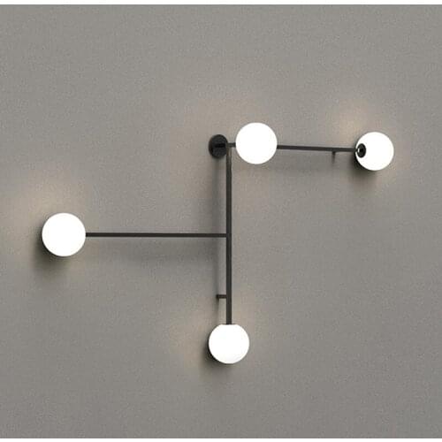 Minimalist hard line lamp irregular abnormity stair sitting room background wall lamp lights Nordic example room