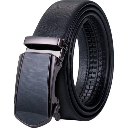Barry.Wang Men Belt New Fashion Luxury Automatic Buckle Metal Male Belt Cowhide Strap Black Belts High Quality Dropshipping