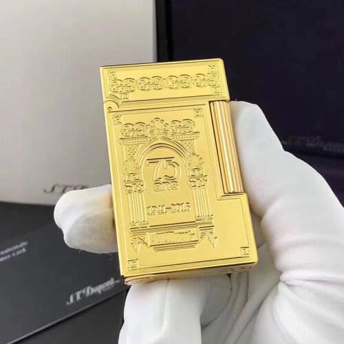 100% new vintage dupont gas lighter gas cigarette lighter polished jet gasoline flint lighter metal gas lighter