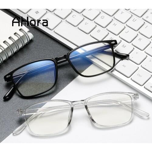 Ahora 2020 Ultralight TR90 Optical Myopia Glasses Frame Men Women Simple Square Finished Myopia Glasses Spectacle Frames 0 to -4