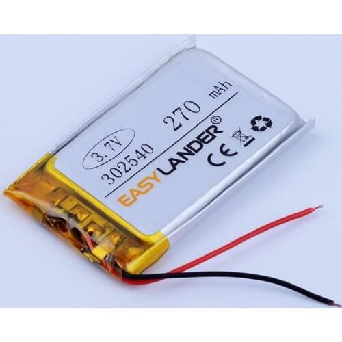 302540 3.7V 270mAh Rechargeable Li-Polymer Li-ion Battery For MP3 MP4 DVR GPS toys Speaker Driving recorder Texet T-279 302439