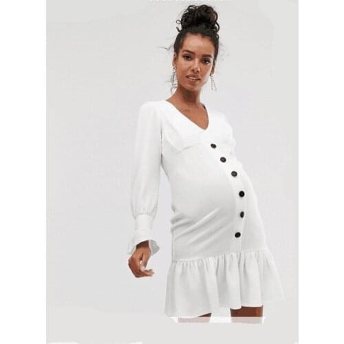 Mermaid Maternity Dresses For Photo Shoot Pregnant Women Pregnancy Dress Photography Props Sexy Long Sleeve White Womens Dress