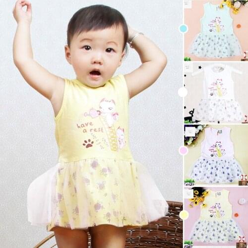 2021 new arrival pleated Childrens Dresses pure cotton fashion kid Vest underdress summer clothing baby birthday girl clothes