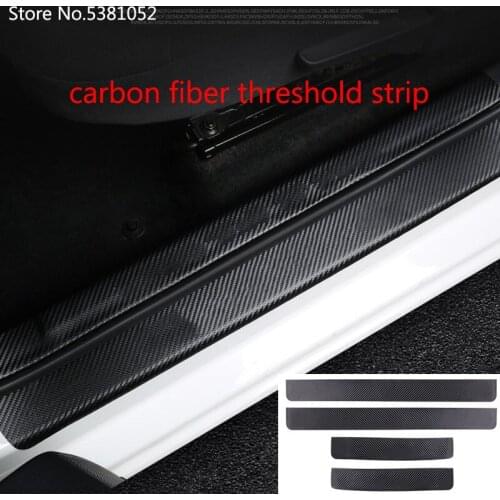 Carbon Fiber Leather Threshold Door Sill For Kia Sportage R 2018 2019 2020 Accessories Decoration Strip Interior Welcome Pedal