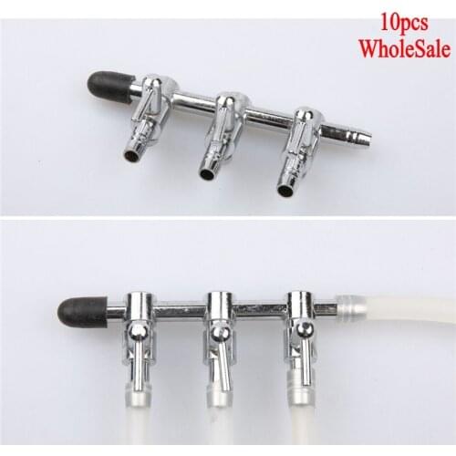 10 pcs High Quality 3 Way Aquarium Fish Tank Air Splitter Stainless Steel Air Pump Valve Tap