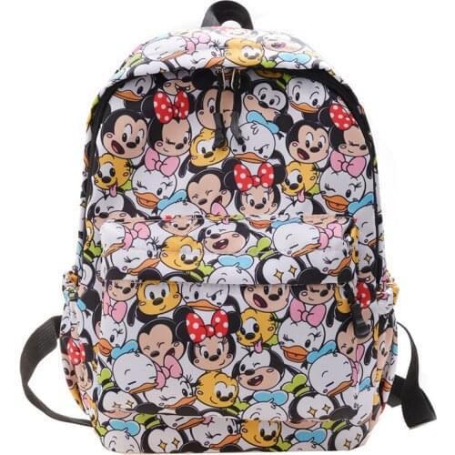 Disney Backpack Mickey Minnie School Bag College Wind Bag Teenagers Girls Travel Daily Backpack