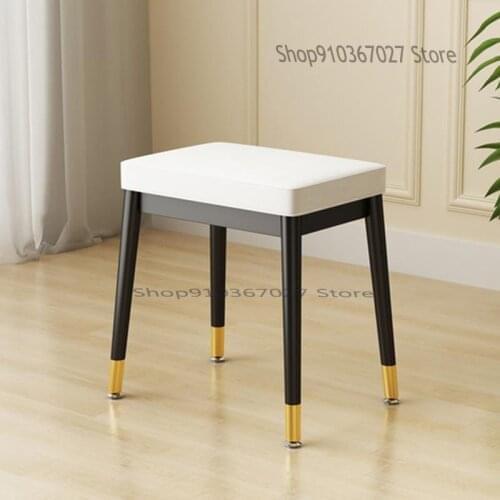 Modern Minimalist Dressing Table Nordic Makeup Stool Light Luxury Ins Nail Stool Dining Table Stool Soft Bag Shoe Stool