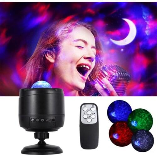 LED Star Projection Light Remote Control Colorful Water Ripple Starry Sky Light Atmosphere Decorative Light Creative Night Light