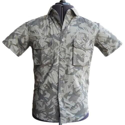 Loose blusa desert gray half sleeve shirt male slim camouflage