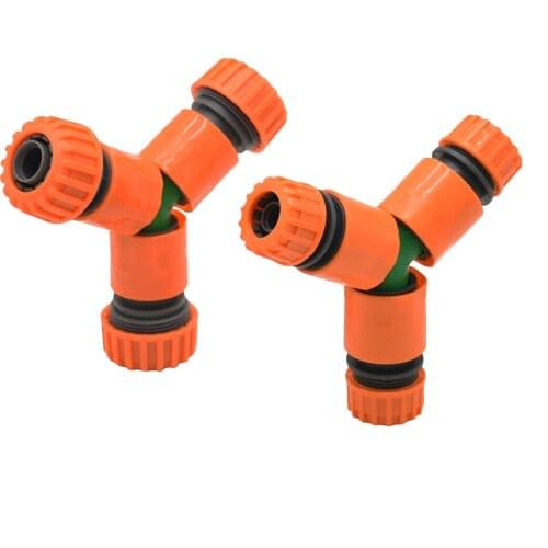 Garden hose 1/2" 3/4" Y Connector tee water splitter 16mm 20mm hose 3-way Connector garden irrigation tee 1 Pcs
