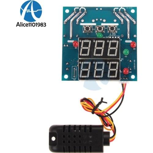 AC/DC 12V Intelligent Temperature Humidity Controller Relay Thermostat Capacitive Temperature and Humidity Controller Board DIY