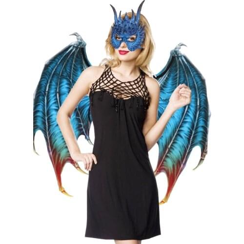Adult Party 3D Wings Halloween Mardi Gras Theme Party Costume Cosplay Decoration Dragon Wings Mask Devil Accessories For Adults