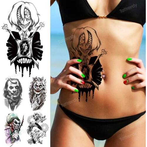 Japanese temporary tattoos black fake henna tattoo sticker skull death cool body art painting waterproof tattoo transfer men boy
