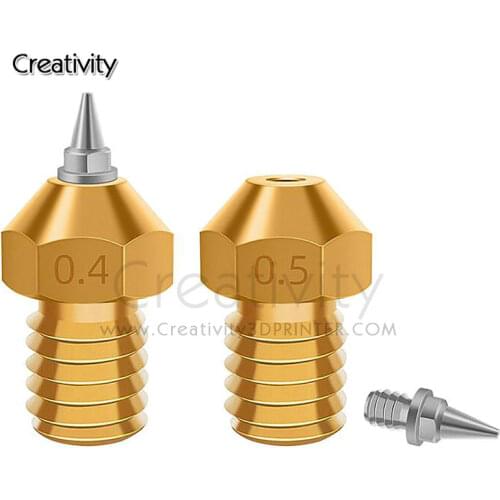 2PC 3D Printer Parts M6 V5 V6 Nozzle Airbrush Adapter 0.2/0.3/0.4/0.5mm Removable Stainless Steel Tips For E3D V6 Hotend 1.75mm