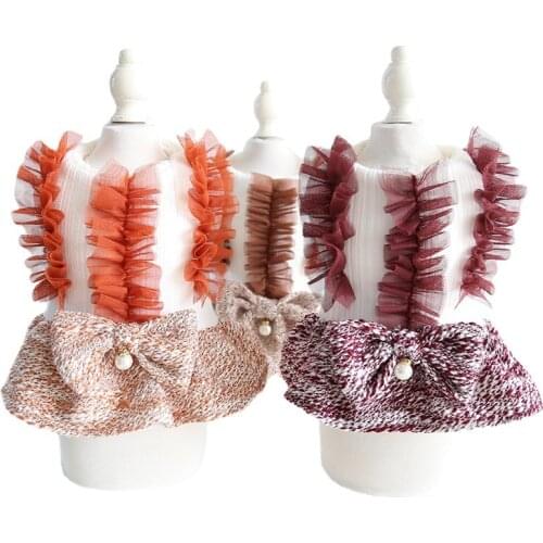 Cat Dress Winter Doggie Puppy Small Dog Clothing Pet Coat Outfit Garment Chihuahua Yorkshire Pomeranian Maltese Clothes Costume