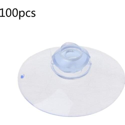 100Pcs DIY Clear 35mm Large Suction Cup Plastic Sucker Pads For Window Wall Hook