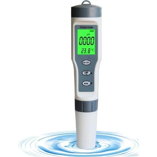 3 in 1 Water Quality Test Pen High Precision TDS/PH/TEMP 0-14 PH Measurement Range for Swimming Pool Home Detection FK88