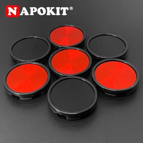 4pcs 58mm OD 53mm ID Car Wheel Center Cap with Aluminum Badge Sticker Auto Rim Hub Cap Dustproof Cover