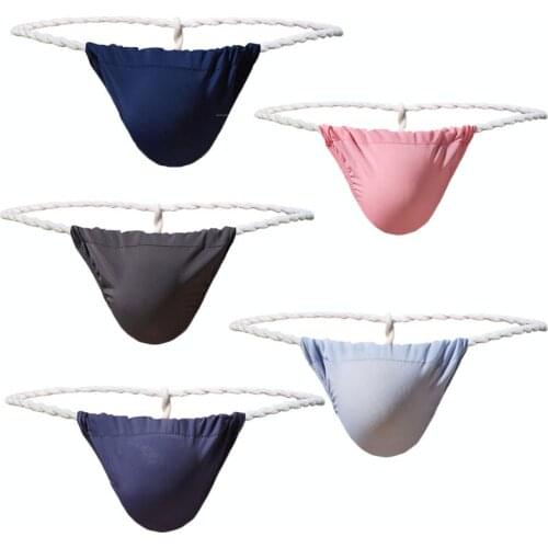 5PCS Sexy Men Briefs Thong Japan Sumo Underwear Rope Underwear Bulge Pouch Shorts Underpants Low Waist G-String Jockstrap Thongs