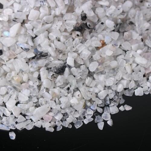 500g White Moonstone Blue Light Crystal Gravel Tumbler Stone Decorative Rock
