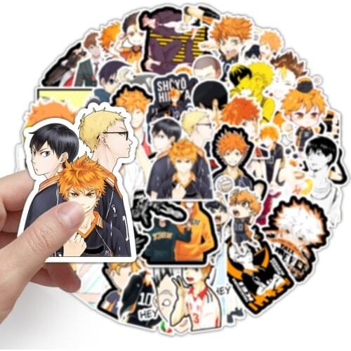 52pcs/set Japan Anime Cartoon Props Haikyuu!! Hinata Shoyo Kageyama Tobio Sticker