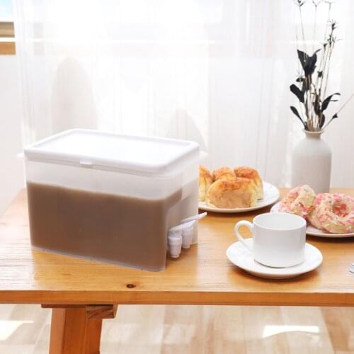 6L Beverage Dispenser Refrigerator Cold Drink Container Juice Container With 2 Spigots Water Jug Milk Lemon Juice Water Bucket