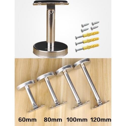 6Pcs/Lot 304 Stainless Steel Handrail Wall Floor Mount straight post Bracket Adjustable With Screw Anchor
