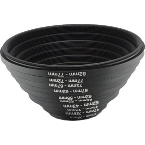 8pcs/set Aluminum ring 82-77-72-67-62-58-55-52-49 mm Metal Step down Rings Lens Adapter Filter Set 82-49mm