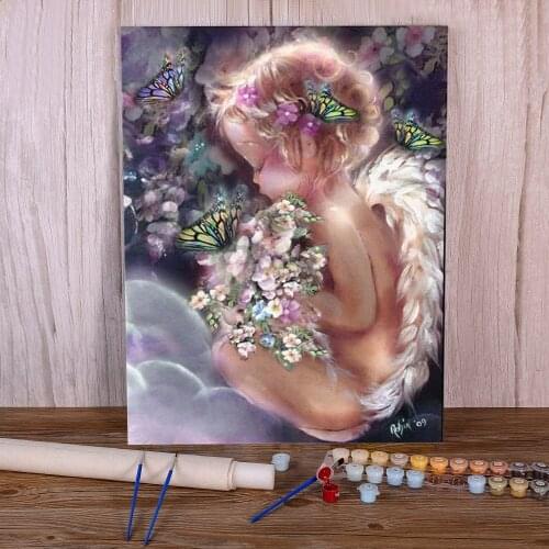 Angel Religion DIY Paint By Numbers Kit Oil Paints 40*50 Canvas Painting Decorative Paintings Crafts For Adults Wall Wholesale